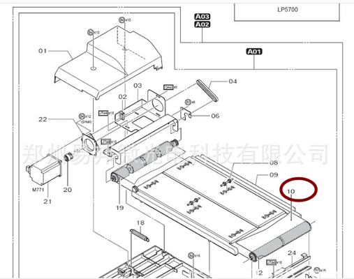 CHINA fronteira 550 de Fuji da correia da seção do retorno de 323D1061533 323D1061533E 570 minilab de LP5500 LP5700 fornecedor