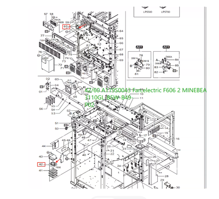 fã 119S0043 para acessórios da peça da máquina de Minilab da fronteira 500/550/570 de Fuji fornecedor