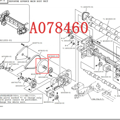 POLIA INATIVA de A078460-01 A078460 A084414 para o minilab de QSS 32/37 Noritsu fornecedor